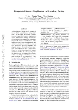 Unsupervised Sentence Simplification via Dependency Parsing