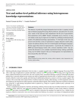 Text and author-level political inference using heterogeneous knowledge
  representations
