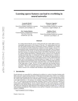 Learning sparse features can lead to overfitting in neural networks