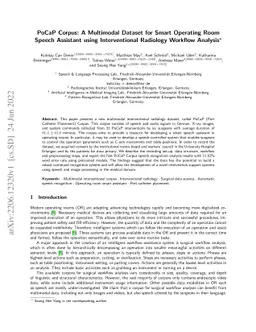 PoCaP Corpus: A Multimodal Dataset for Smart Operating Room Speech
  Assistant using Interventional Radiology Workflow Analysis