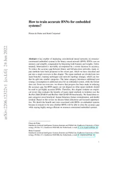 How to train accurate BNNs for embedded systems?