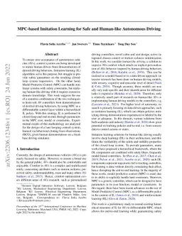 MPC-based Imitation Learning for Safe and Human-like Autonomous Driving