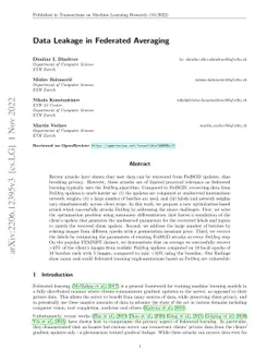 Data Leakage in Federated Averaging