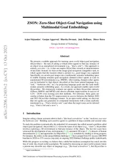 ZSON: Zero-Shot Object-Goal Navigation using Multimodal Goal Embeddings