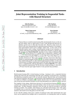 Joint Representation Training in Sequential Tasks with Shared Structure