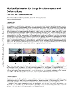 Motion Estimation for Large Displacements and Deformations