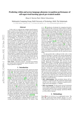 Predicting within and across language phoneme recognition performance of
  self-supervised learning speech pre-trained models