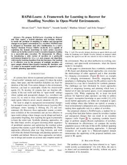 RAPid-Learn: A Framework for Learning to Recover for Handling Novelties
  in Open-World Environments