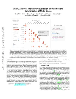 Visual Auditor: Interactive Visualization for Detection and
  Summarization of Model Biases