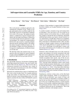 Self-supervision and Learnable STRFs for Age, Emotion, and Country
  Prediction
