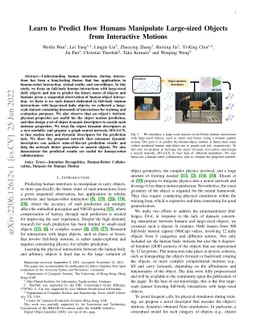 Learn to Predict How Humans Manipulate Large-sized Objects from
  Interactive Motions