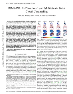 BIMS-PU: Bi-Directional and Multi-Scale Point Cloud Upsampling