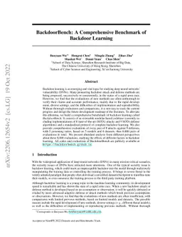 BackdoorBench: A Comprehensive Benchmark of Backdoor Learning