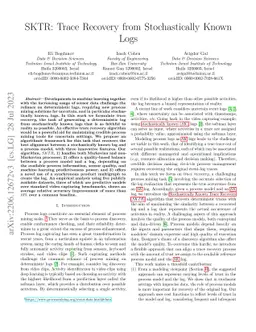 SKTR: Trace Recovery from Stochastically Known Logs
