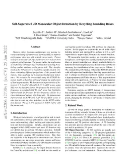 Self-Supervised 3D Monocular Object Detection by Recycling Bounding
  Boxes