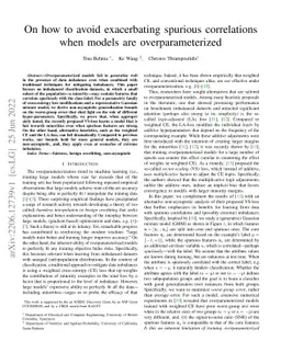 On how to avoid exacerbating spurious correlations when models are
  overparameterized