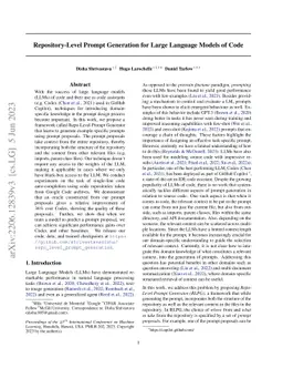 Repository-Level Prompt Generation for Large Language Models of Code