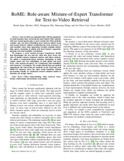 RoME: Role-aware Mixture-of-Expert Transformer for Text-to-Video
  Retrieval