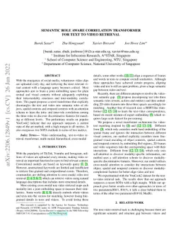 Semantic Role Aware Correlation Transformer for Text to Video Retrieval