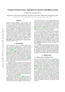 Transport-Oriented Feature Aggregation for Speaker Embedding Learning