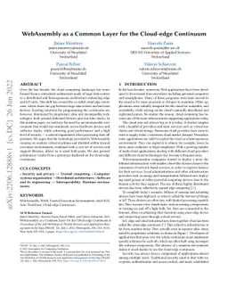 WebAssembly as a Common Layer for the Cloud-edge Continuum