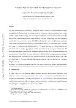 fETSmcs: Feature-based ETS model component selection