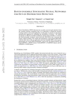 Batch-Ensemble Stochastic Neural Networks for Out-of-Distribution
  Detection