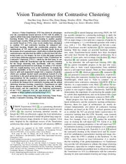 Vision Transformer for Contrastive Clustering