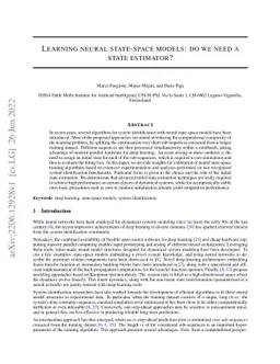 Learning neural state-space models: do we need a state estimator?