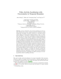 Video Activity Localisation with Uncertainties in Temporal Boundary
