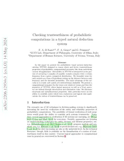 Checking Trustworthiness of Probabilistic Computations in a Typed Natural Deduction System