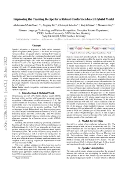 Improving the Training Recipe for a Robust Conformer-based Hybrid Model