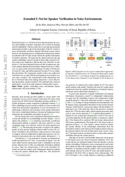 Extended U-Net for Speaker Verification in Noisy Environments