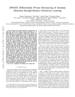 DPOAD: Differentially Private Outsourcing of Anomaly Detection through
  Iterative Sensitivity Learning