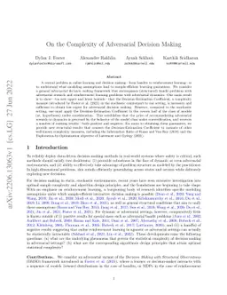 On the Complexity of Adversarial Decision Making