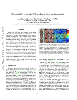 Video2StyleGAN: Encoding Video in Latent Space for Manipulation