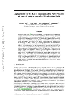 Agreement-on-the-Line: Predicting the Performance of Neural Networks
  under Distribution Shift