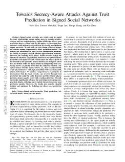 Towards Secrecy-Aware Attacks Against Trust Prediction in Signed Social
  Networks