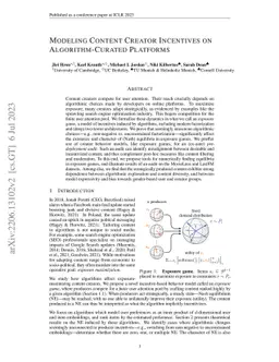 Modeling Content Creator Incentives on Algorithm-Curated Platforms