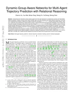 Dynamic-Group-Aware Networks for Multi-Agent Trajectory Prediction with
  Relational Reasoning