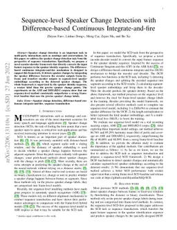 Sequence-level Speaker Change Detection with Difference-based Continuous
  Integrate-and-fire