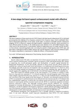 A two-stage full-band speech enhancement model with effective spectral
  compression mapping