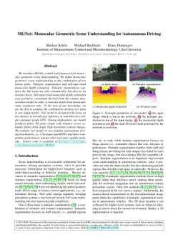 MGNet: Monocular Geometric Scene Understanding for Autonomous Driving