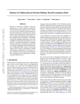 Human-AI Collaboration in Decision-Making: Beyond Learning to Defer