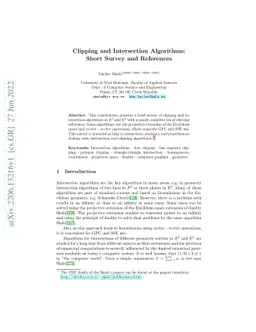 Clipping and Intersection Algorithms: Short Survey and References