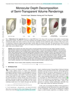 Monocular Depth Decomposition of Semi-Transparent Volume Renderings