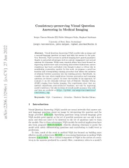 Consistency-preserving Visual Question Answering in Medical Imaging