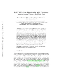 PARTICUL: Part Identification with Confidence measure using Unsupervised
  Learning