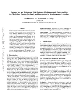 Humans are not Boltzmann Distributions: Challenges and Opportunities for
  Modelling Human Feedback and Interaction in Reinforcement Learning
