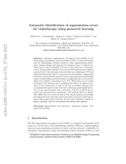 Automatic identification of segmentation errors for radiotherapy using
  geometric learning